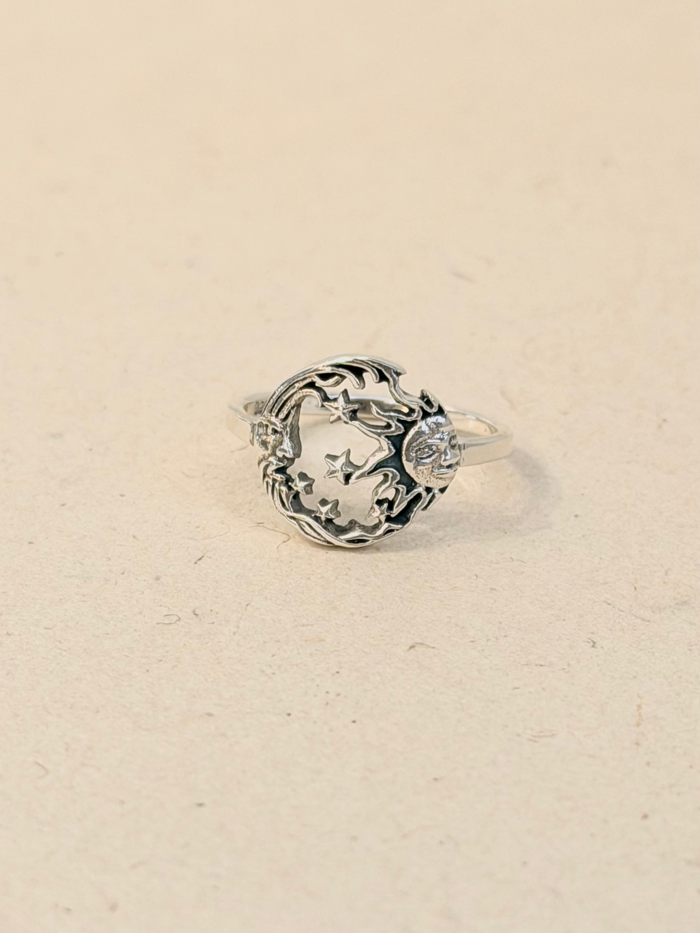 Sol & Luna Eclipse Sterling Silver Ring