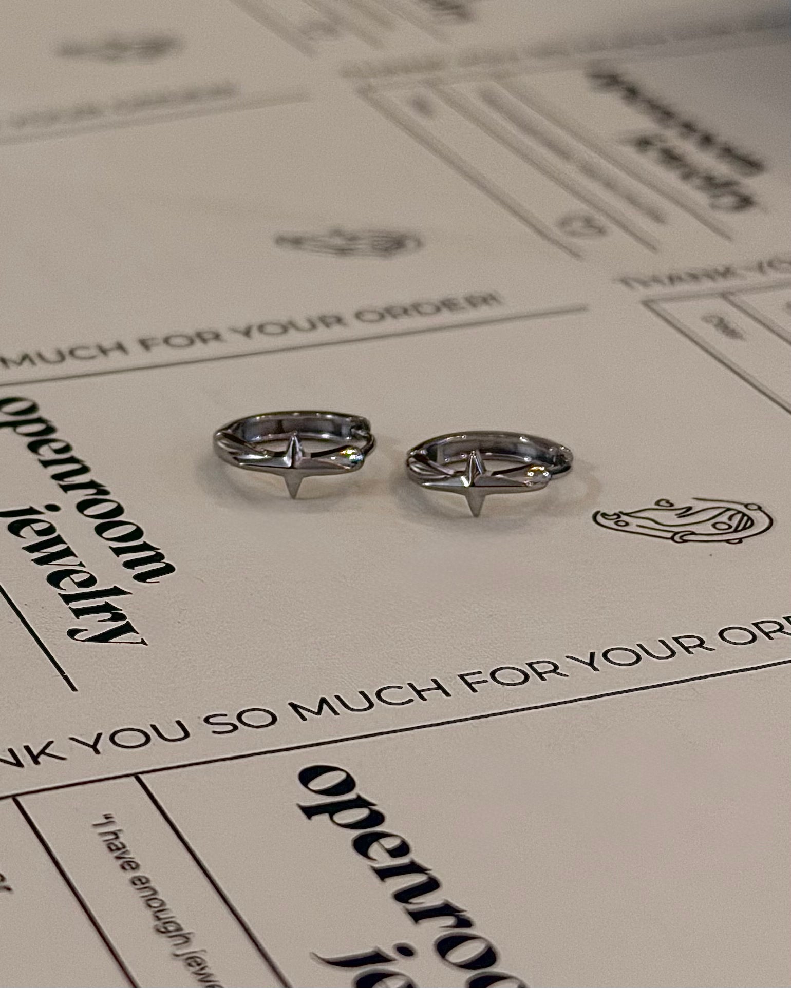 Cross-Star Hoop Stainless Steel Earrings
