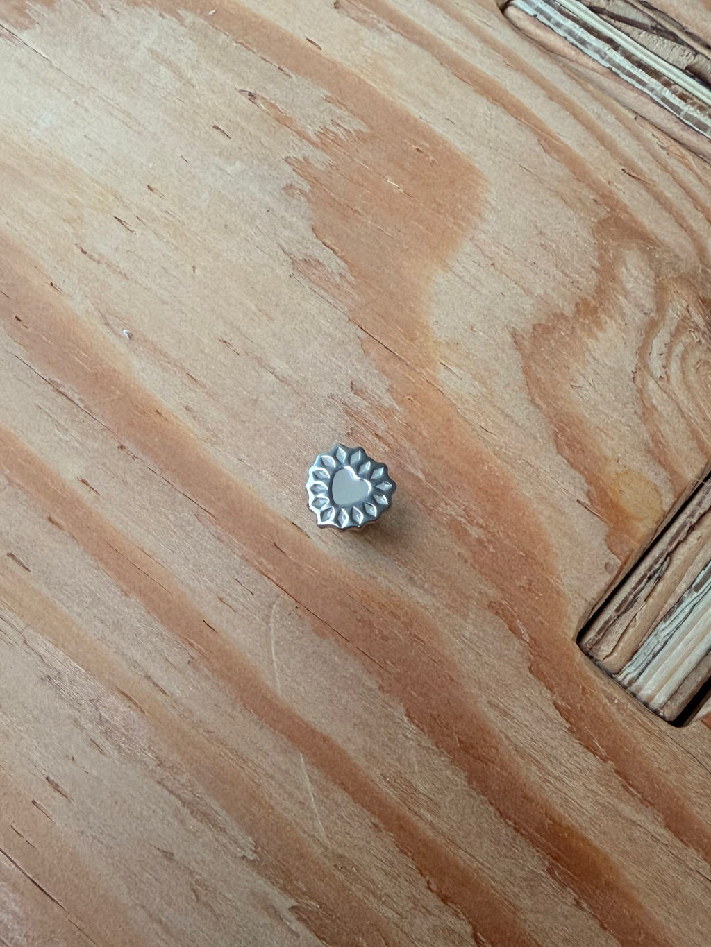 Stainless steel heart flat back earring