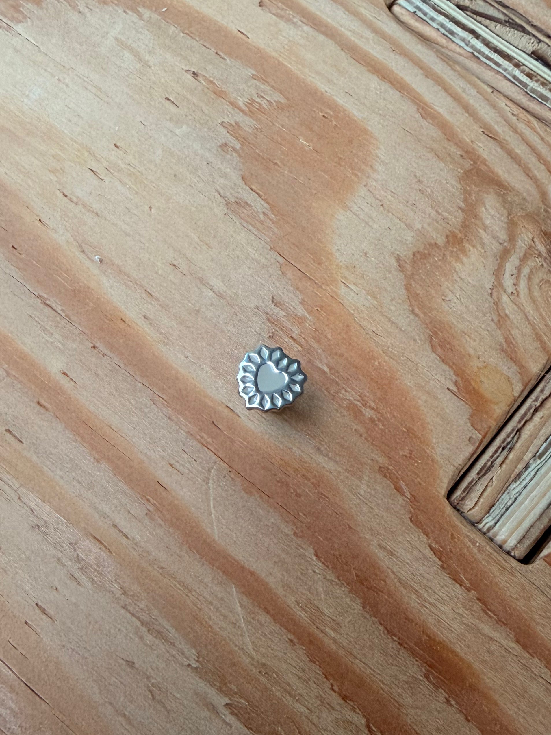 Stainless steel heart flat back earring