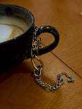 Mix tone interlock stainless steel bracelet