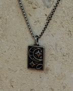 Celeste Tag Pendant Stainless Steel Necklace