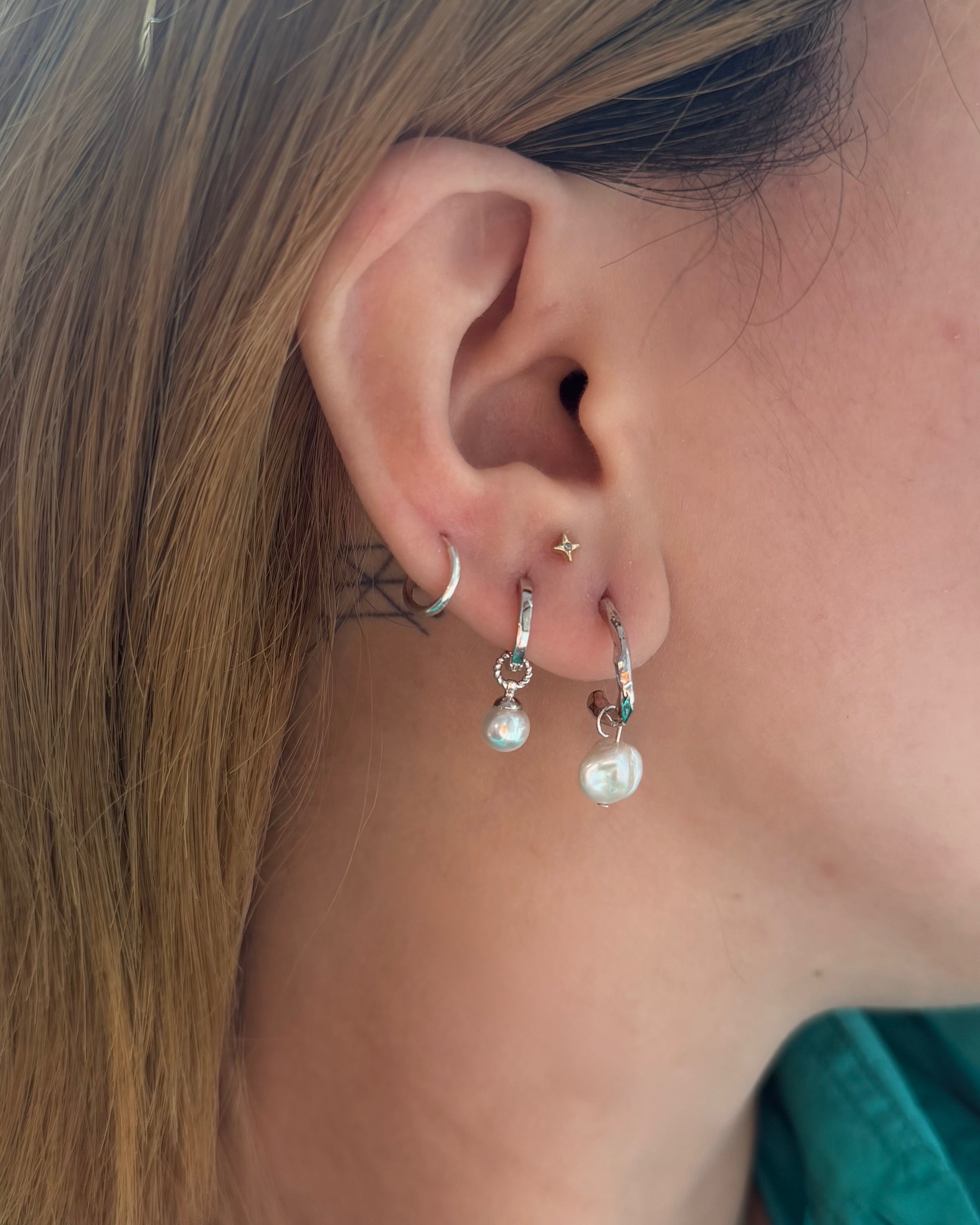 Twist lock hoop 925 earring