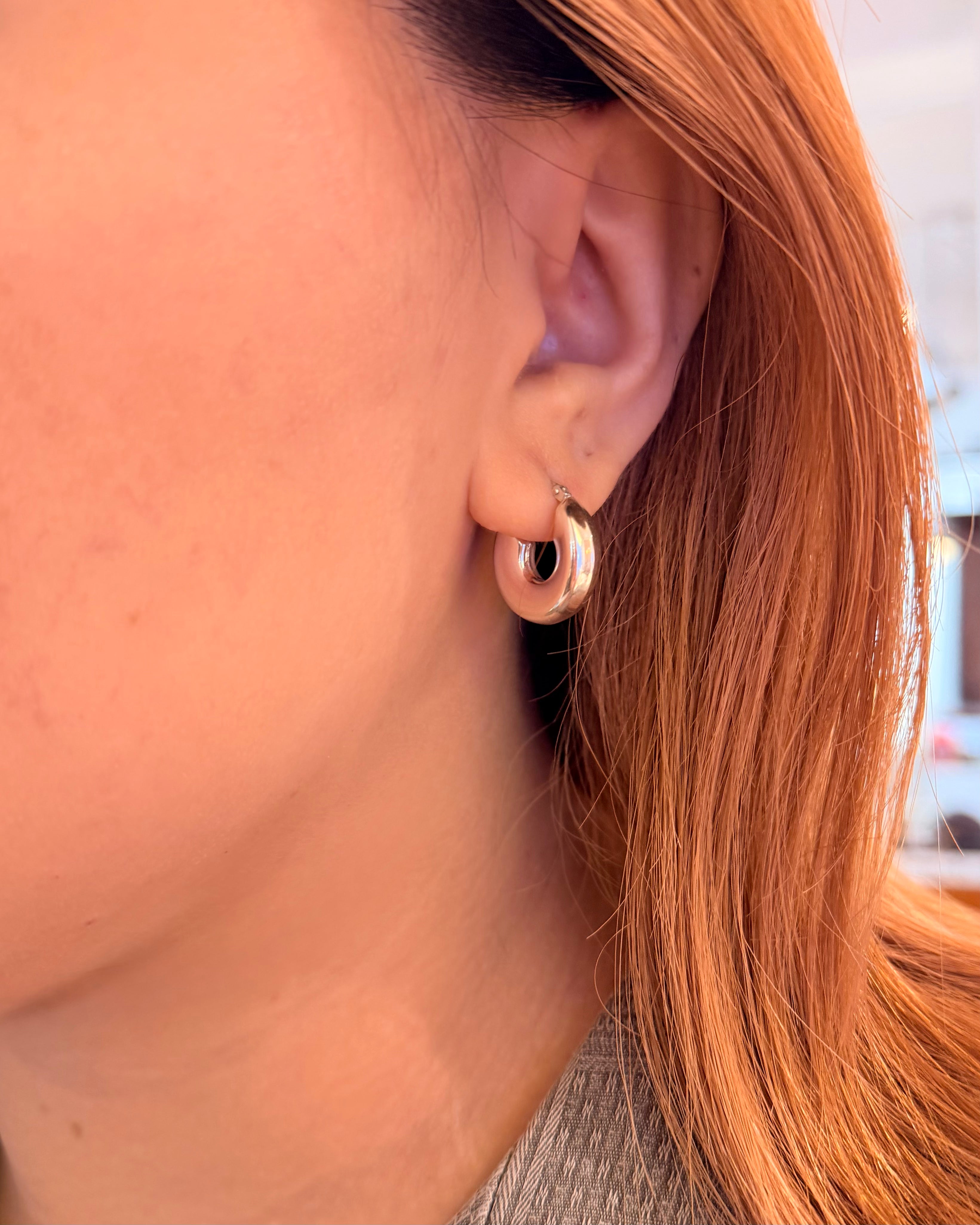 Lunar Hoop Hollow silver925 earrings