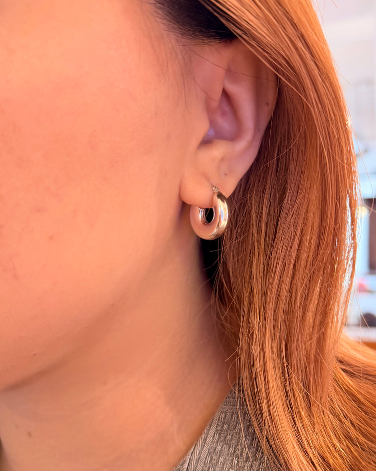 Lunar Hoop Hollow silver925 earrings