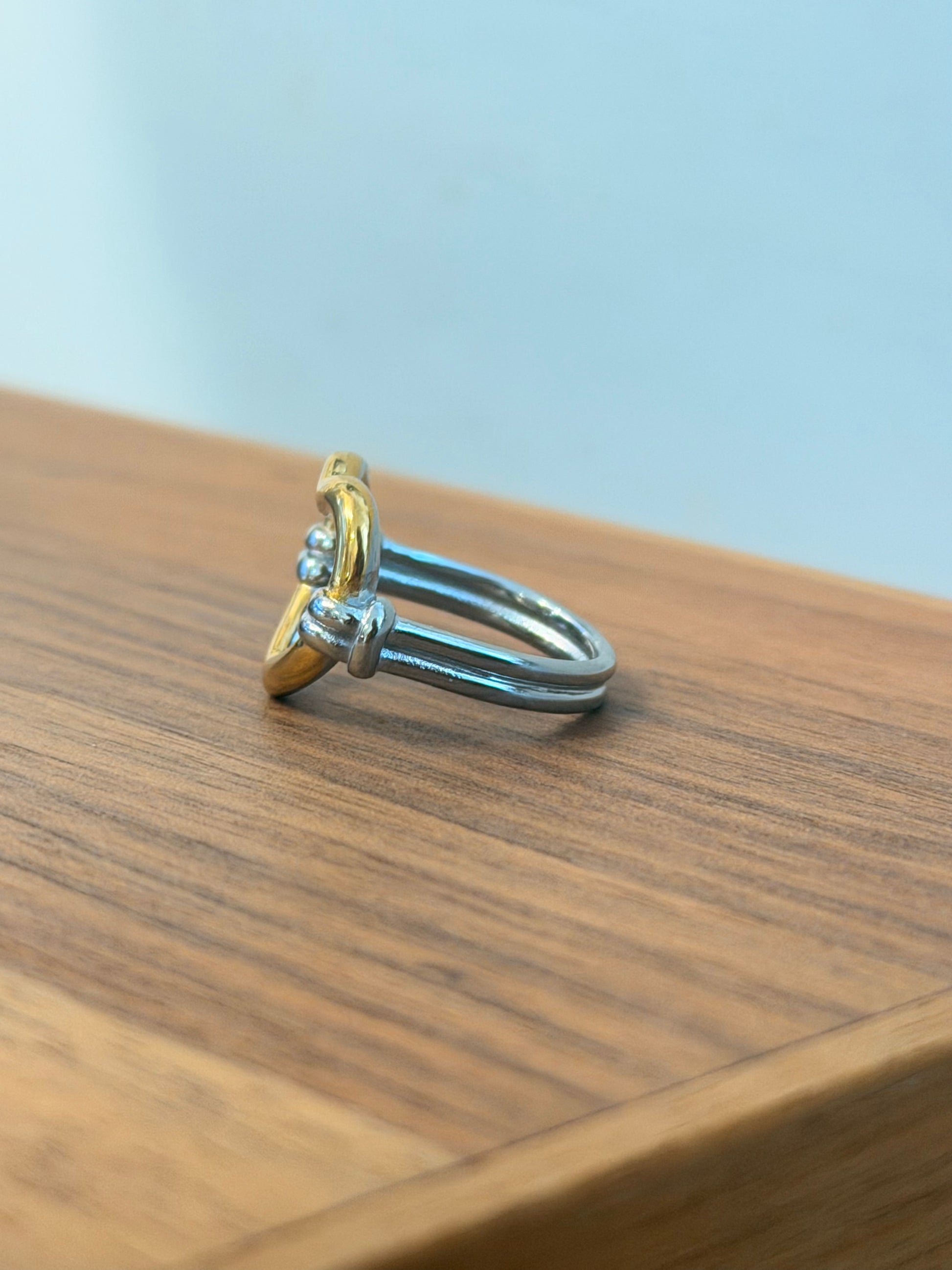 Mix colour heart stainless steel ring