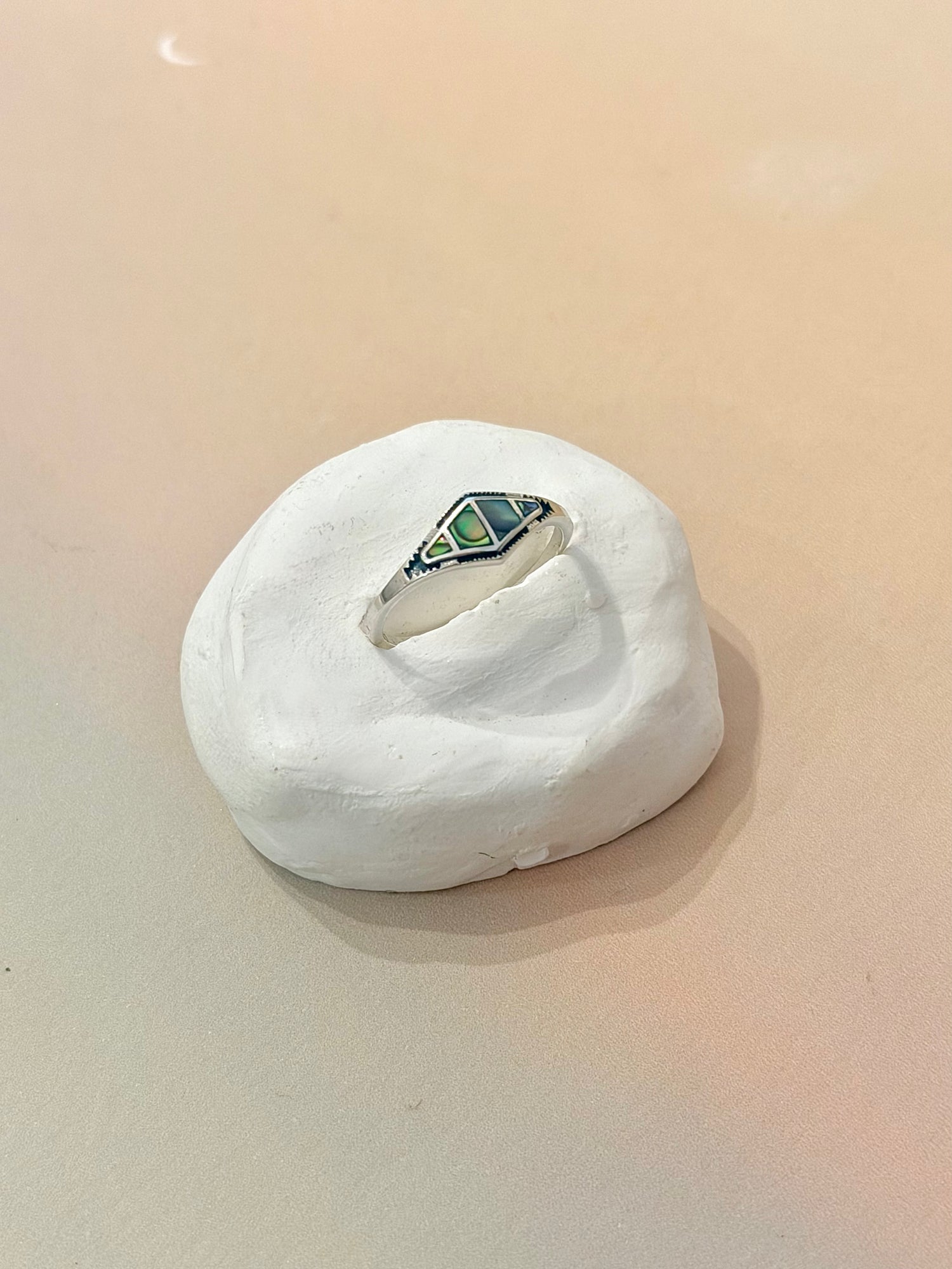 Abalone Geometric 925 Silver Ring