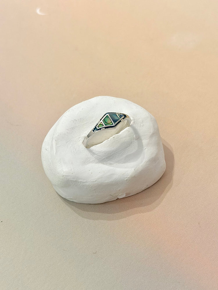 Abalone Geometric 925 Silver Ring