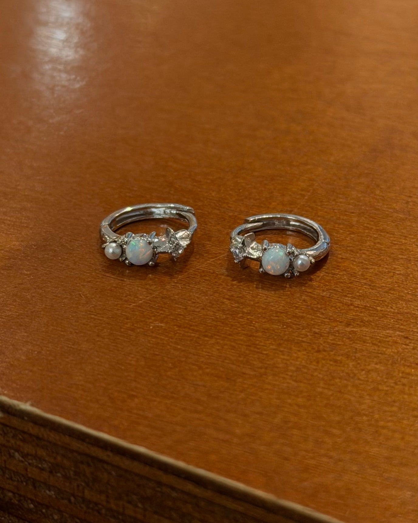 Opal star and pearl earrings