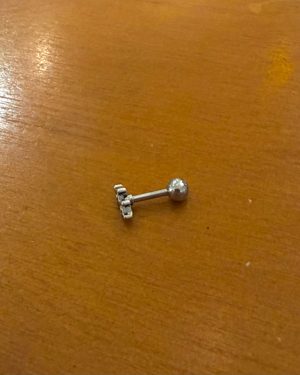 Double lozenge surgical steel piercing earring (1pc)