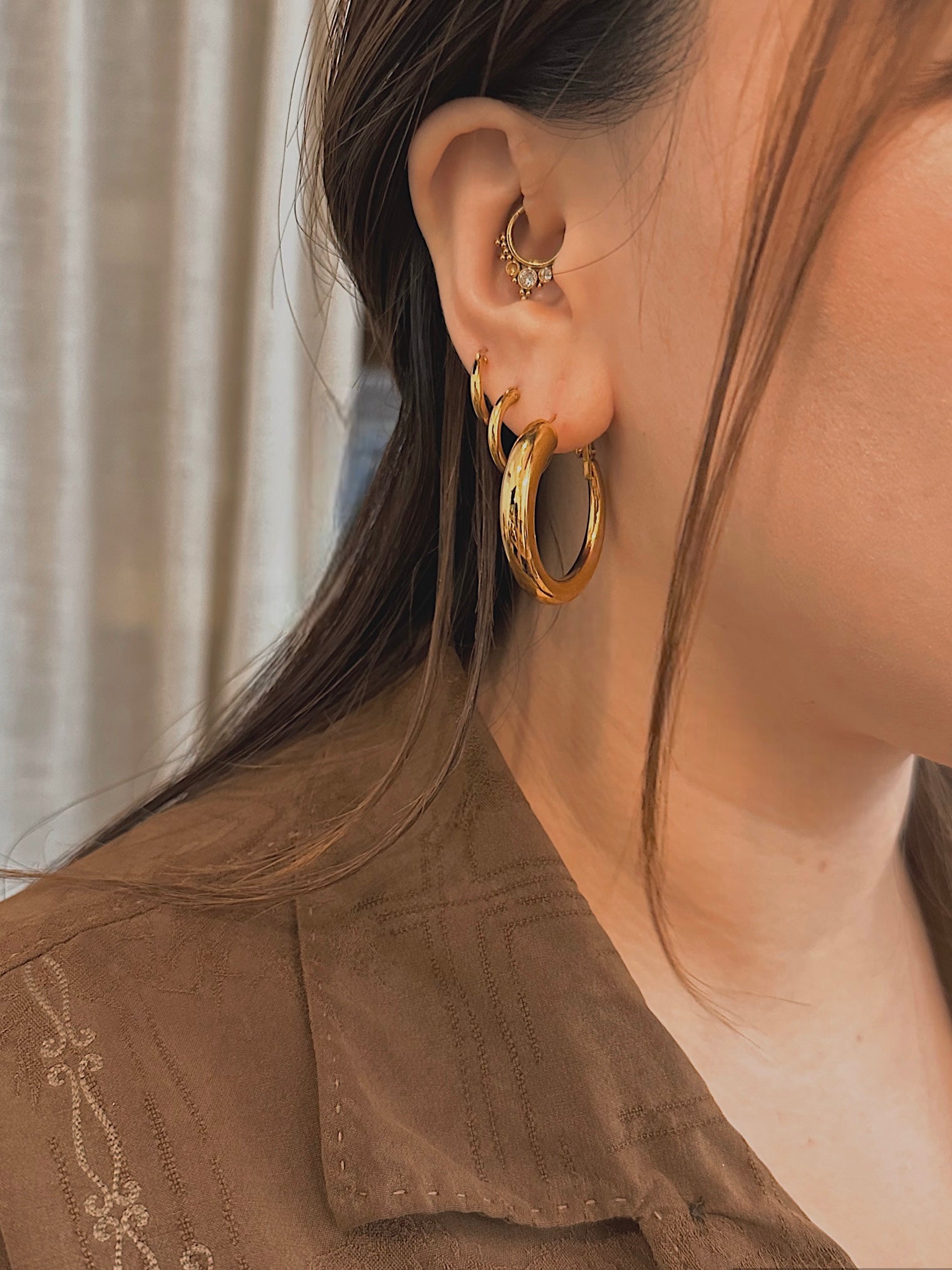 Stainless steel hoop earrings