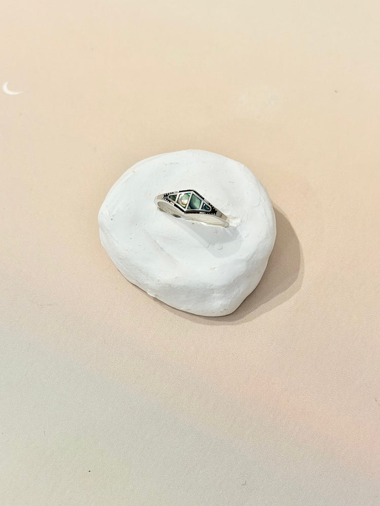 Abalone Geometric 925 Silver Ring