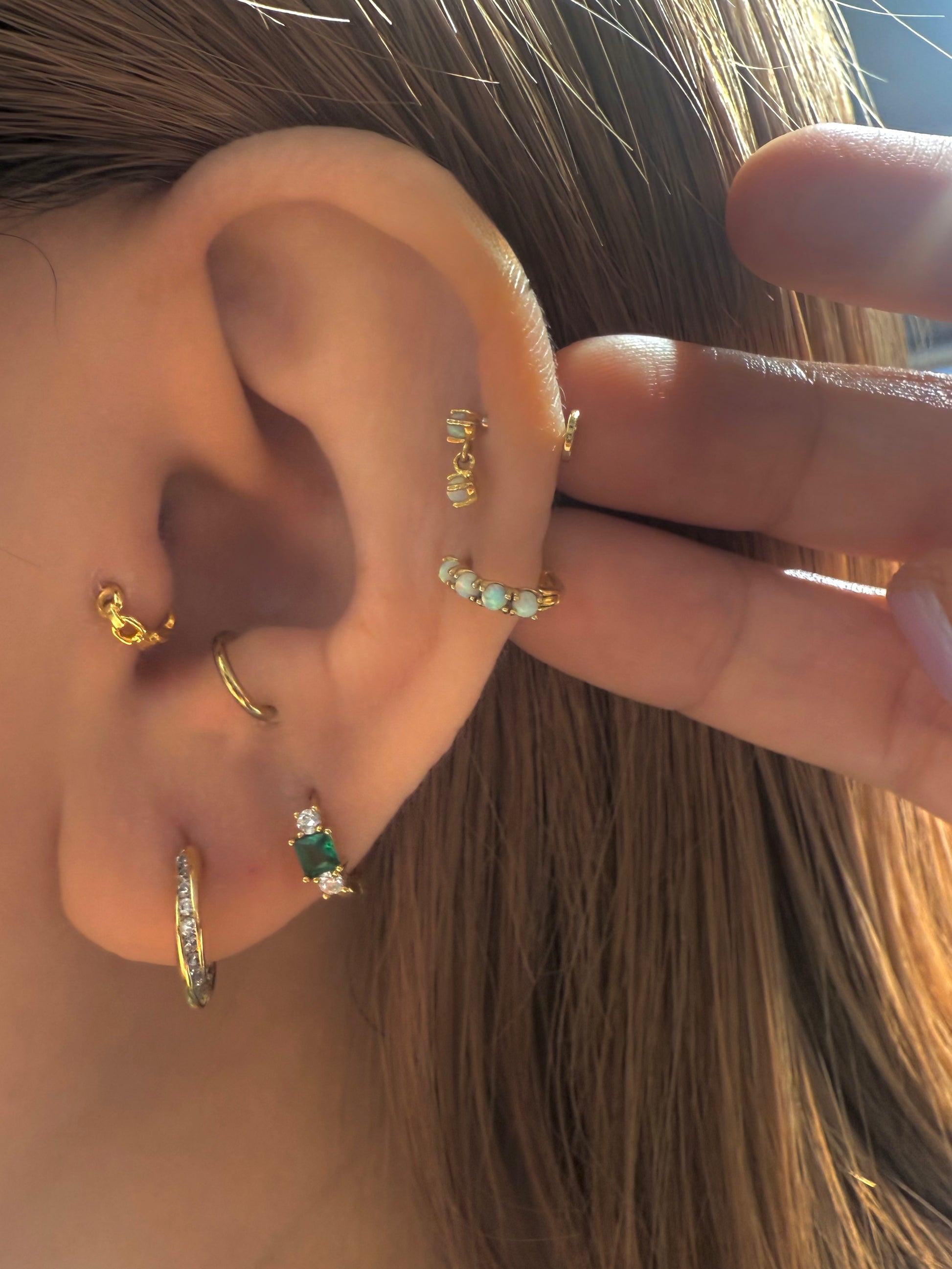 4opal mini s925 hinge earrings