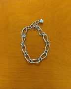 Interlock drop heart stainless steel bracelet