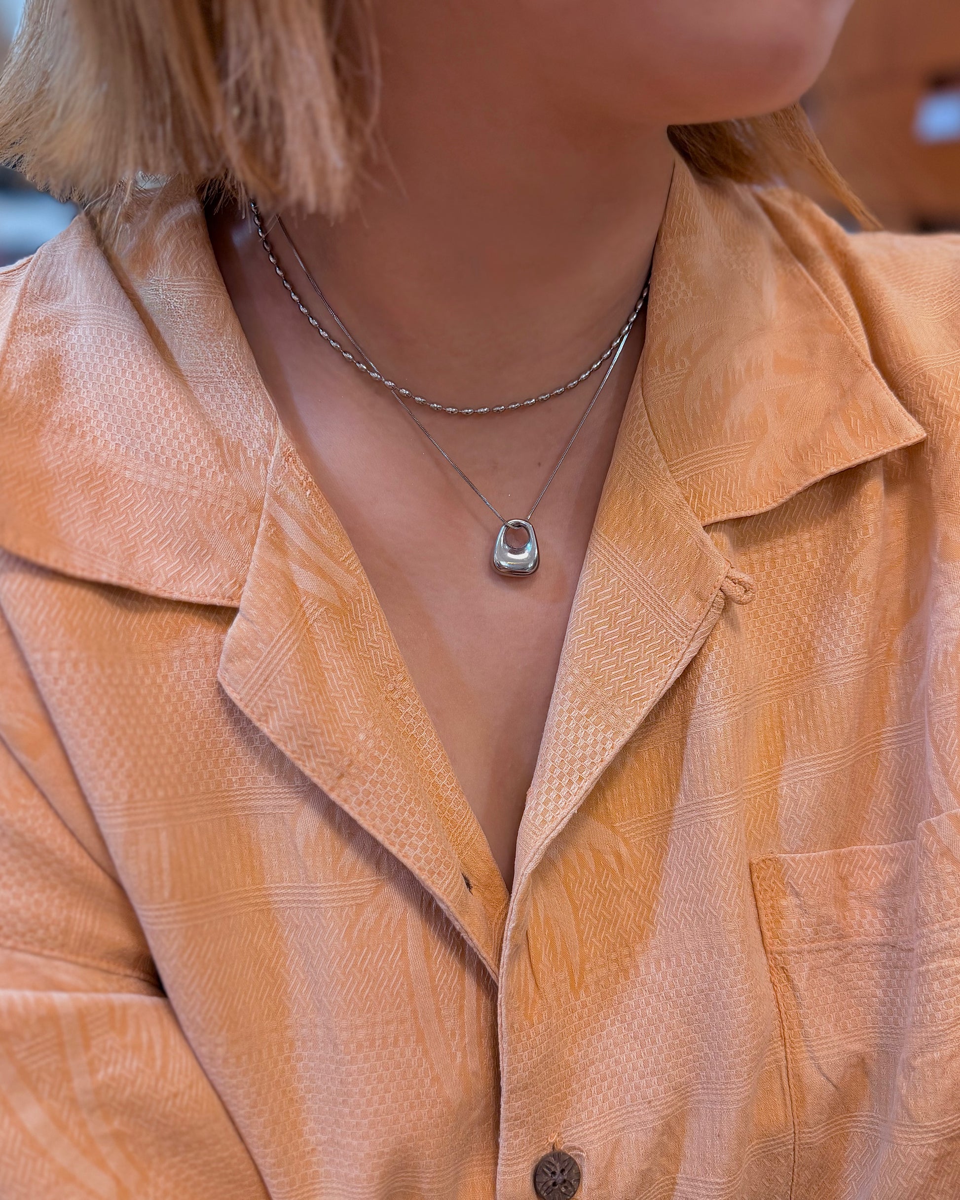 Aether Cutout Steel Layering Necklace
