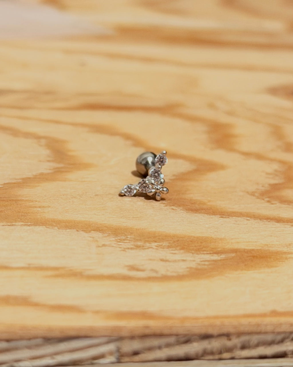 Bar cz floral surgical steel piercing (1pc)