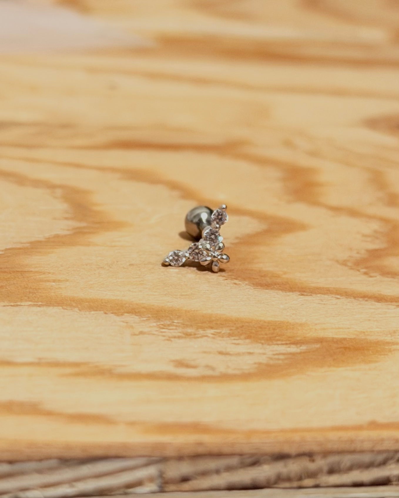 Bar cz floral surgical steel piercing (1pc)