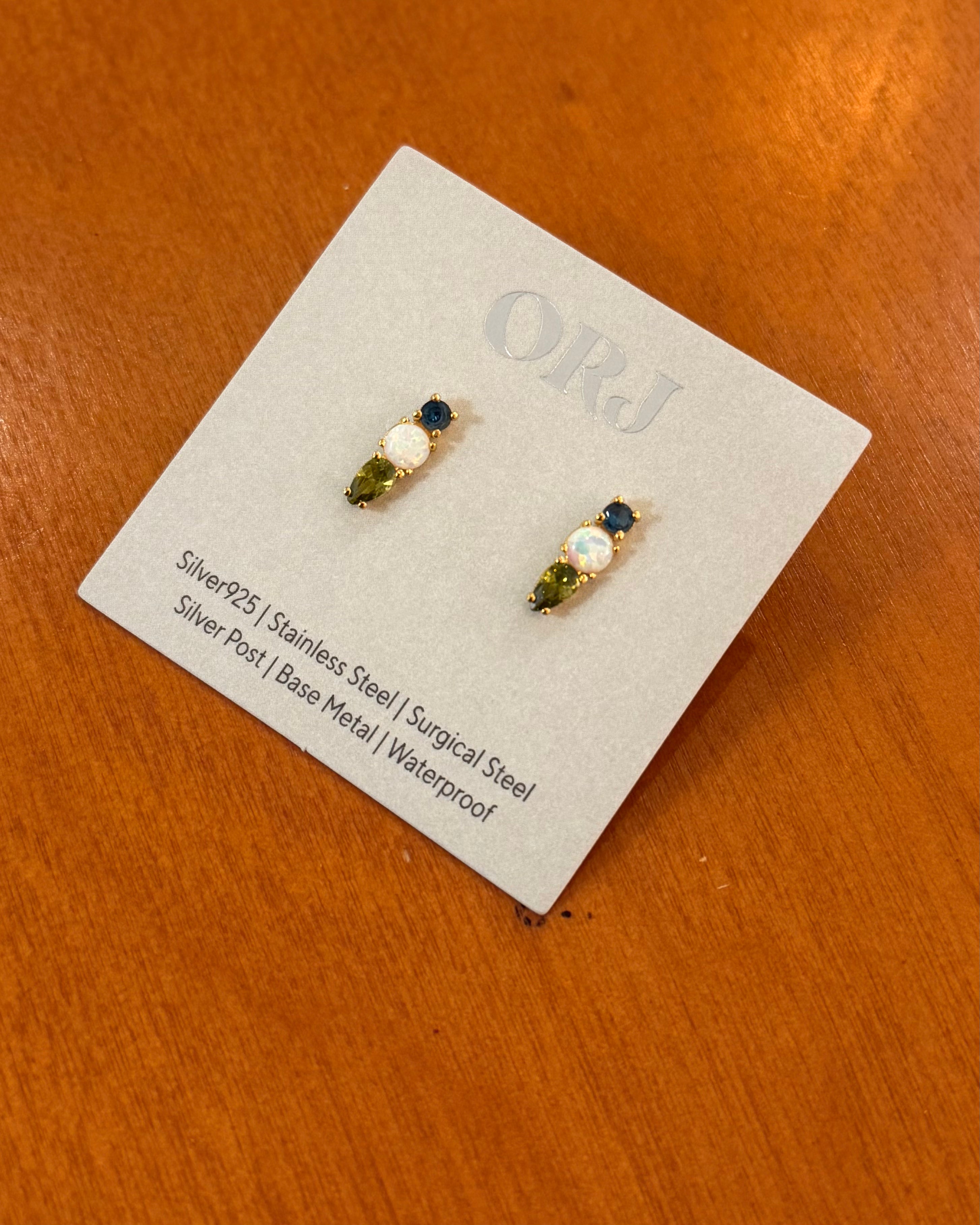 Sapphire Opal Stud Earrings