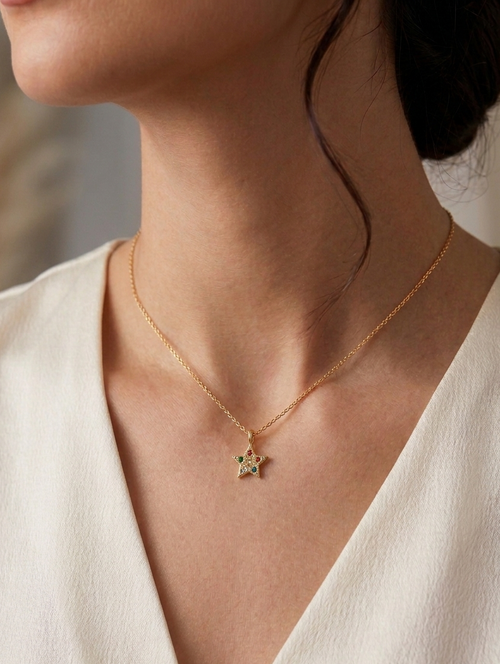 Aura stella brass necklace