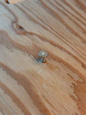 Stainless steel heart flat back earring