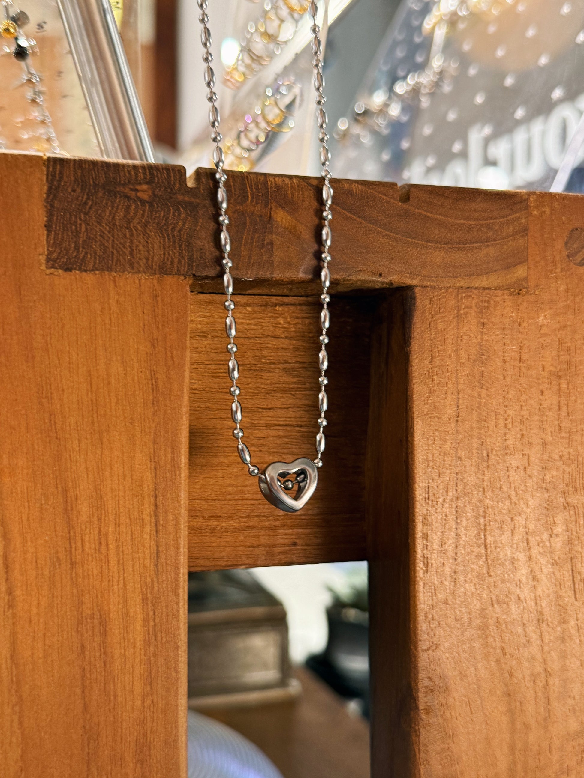 Heart stainless steel necklace (2ways)