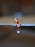 Double opal silver925 flat back piercing