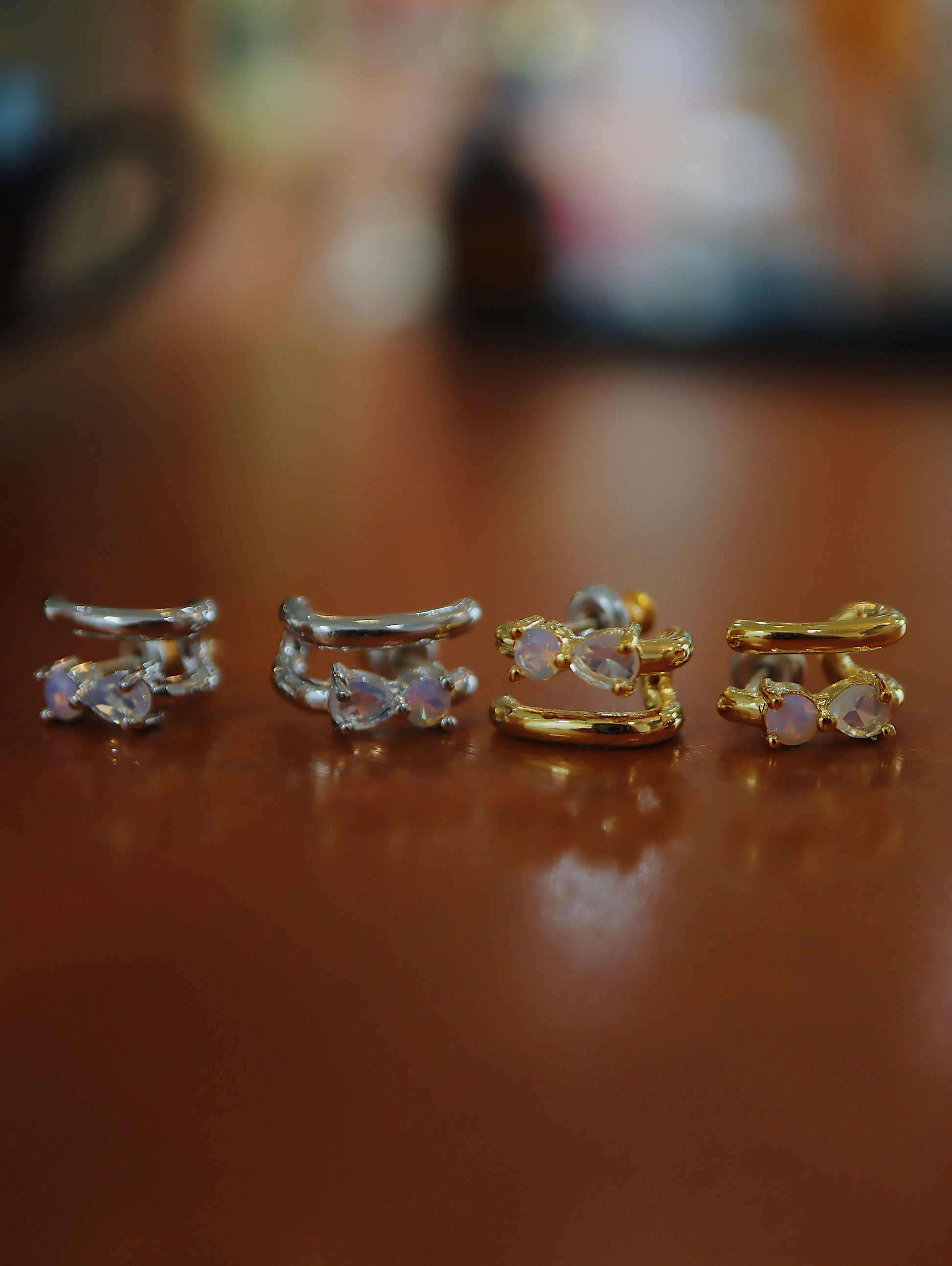 Double wrap cz earrings