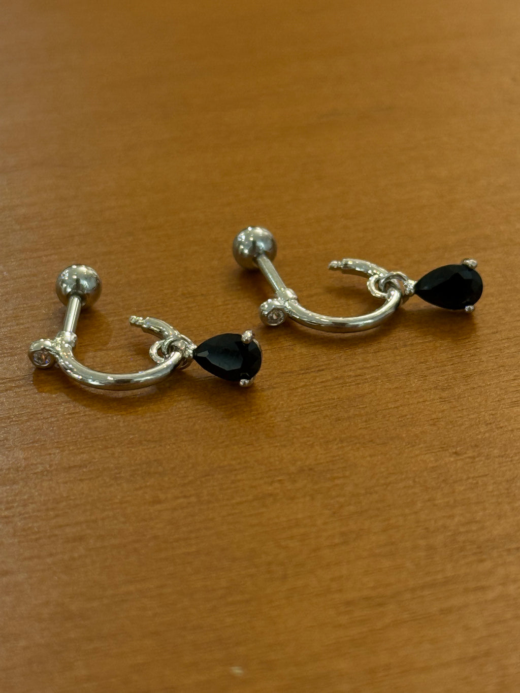 Surgical Steel Teardrop CZ Earrings (4 colours)