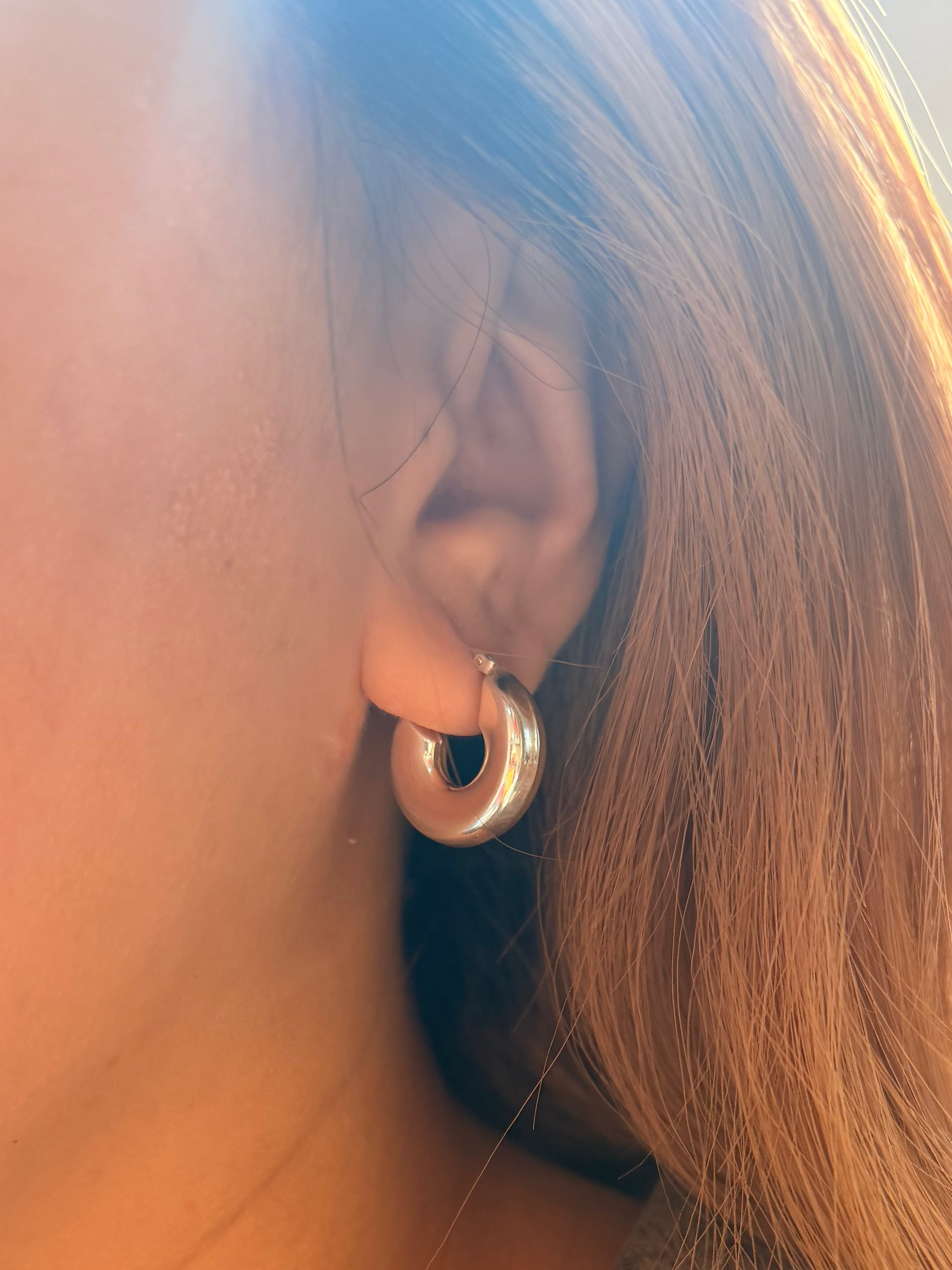 Lunar Hoop Hollow silver925 earrings
