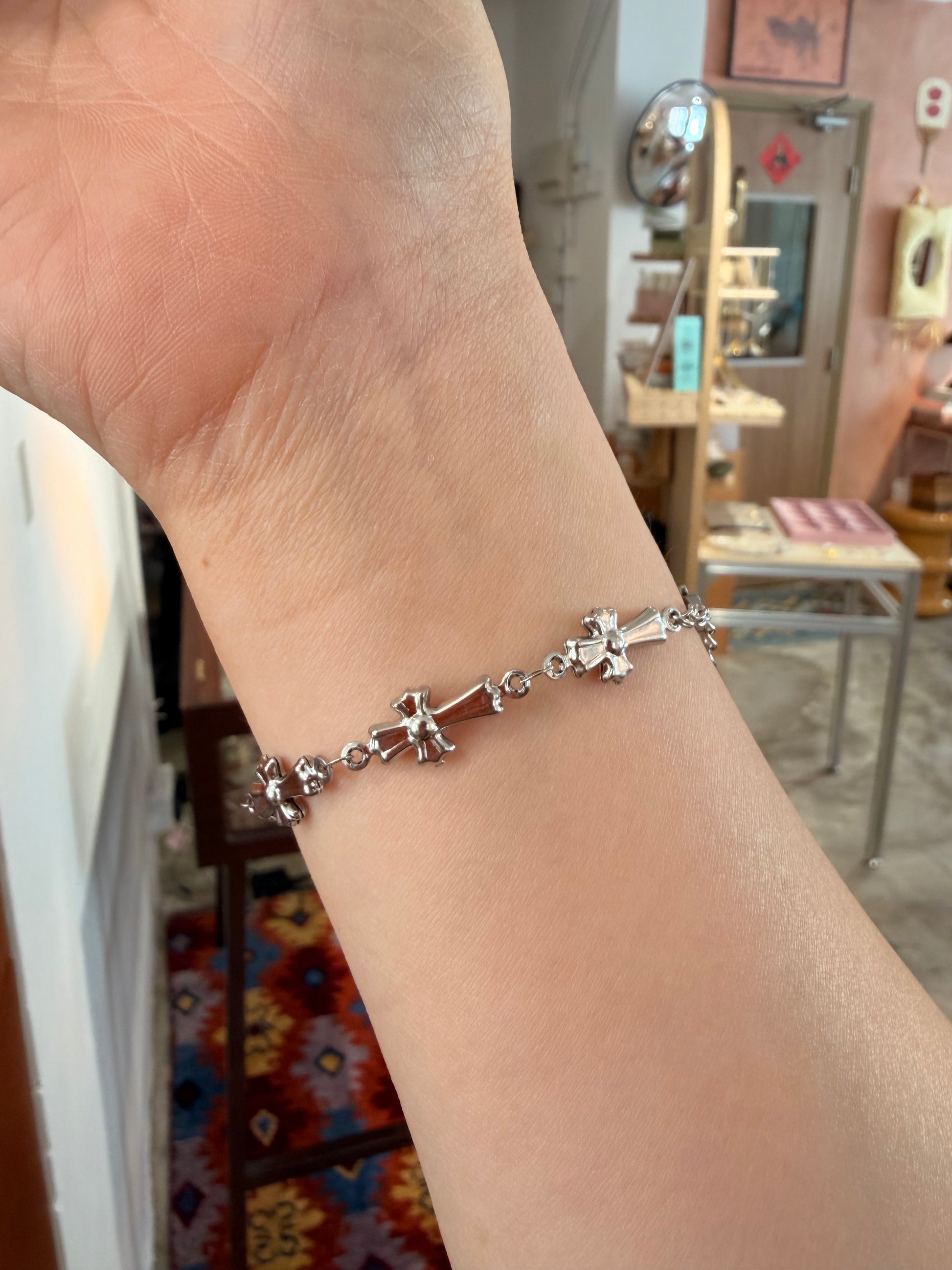 Stainless Steel Cross Divinity Bracelet