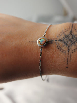 Stainless steel opal bracelet