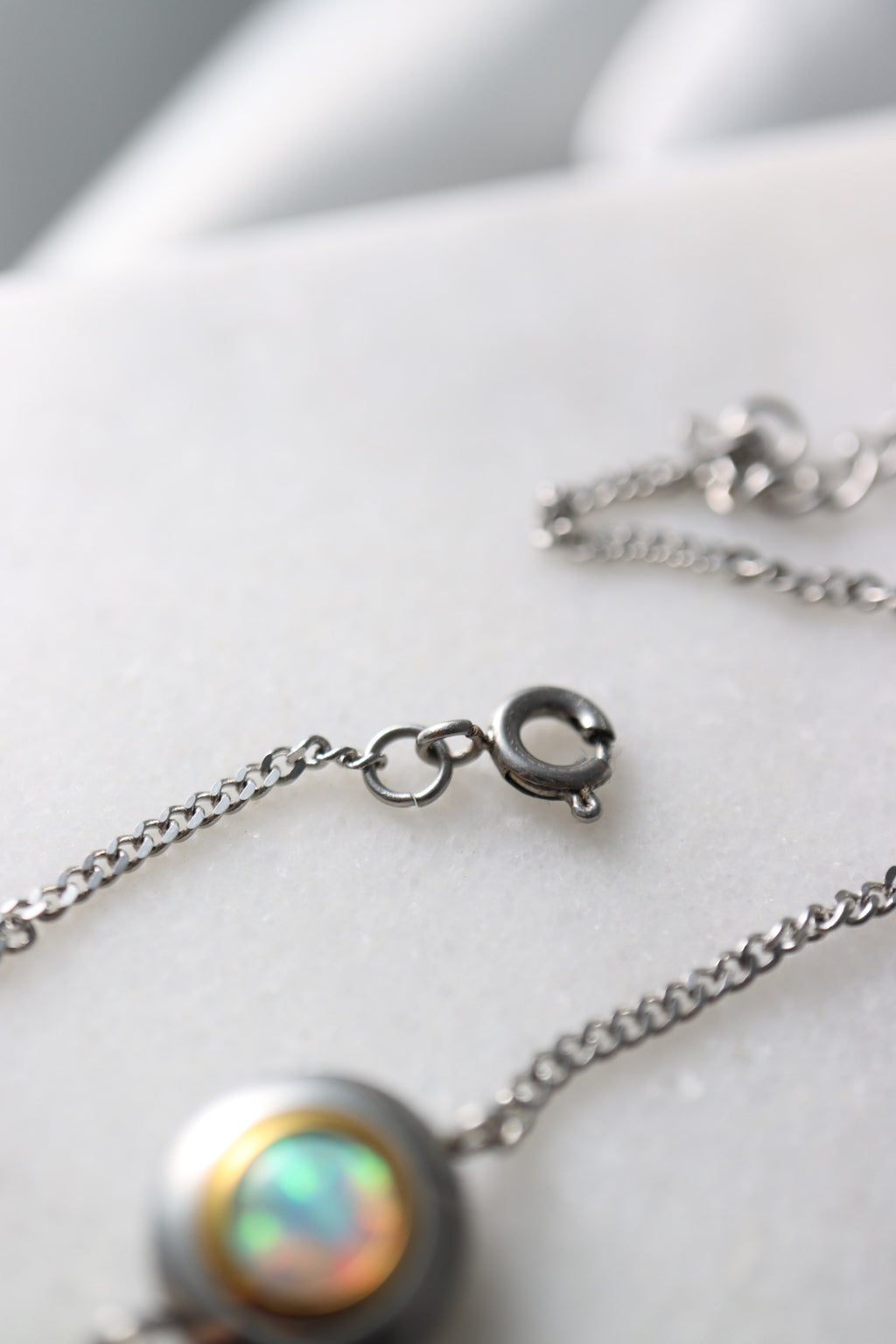 Stainless steel opal bracelet
