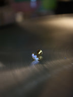 Opal lotus flat back s925 piercing (1pc)