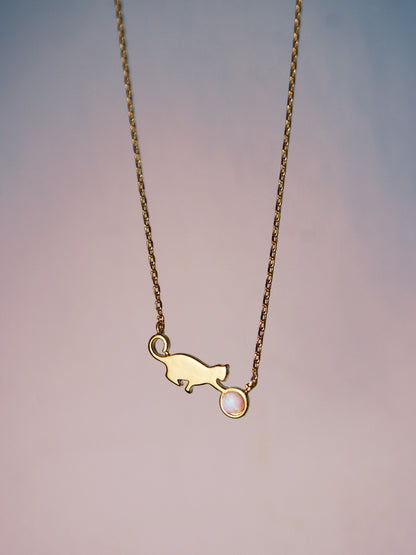 Meow opal necklace