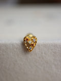 Heart cz surgical steel piercing