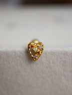 Heart cz surgical steel piercing