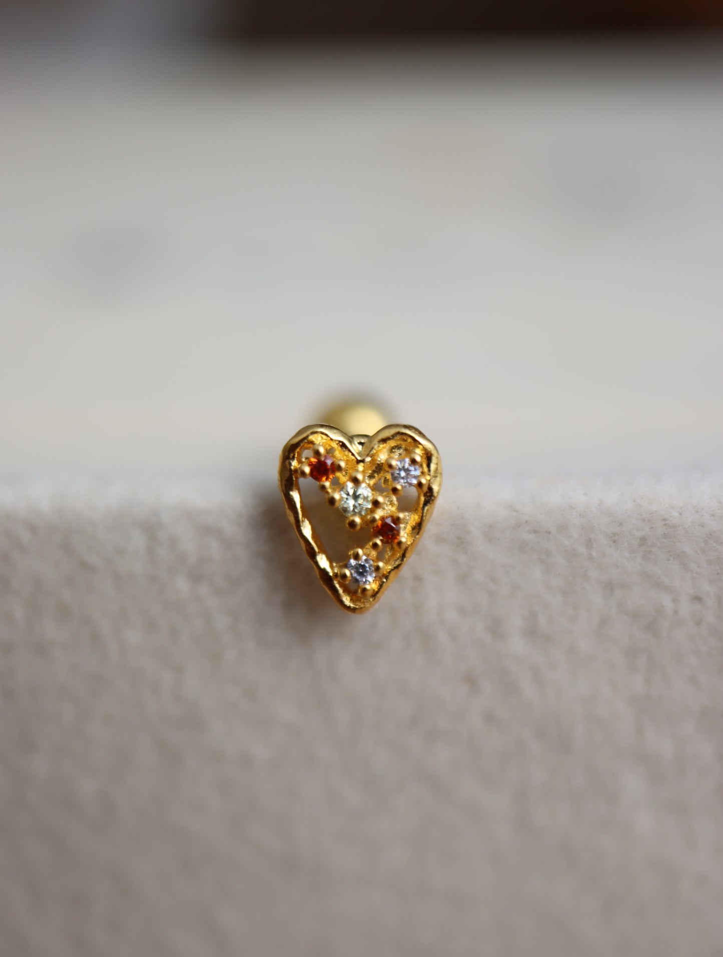 Heart cz surgical steel piercing