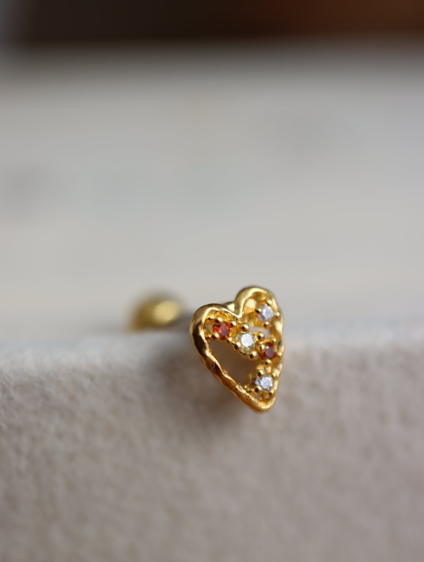 Heart cz surgical steel piercing