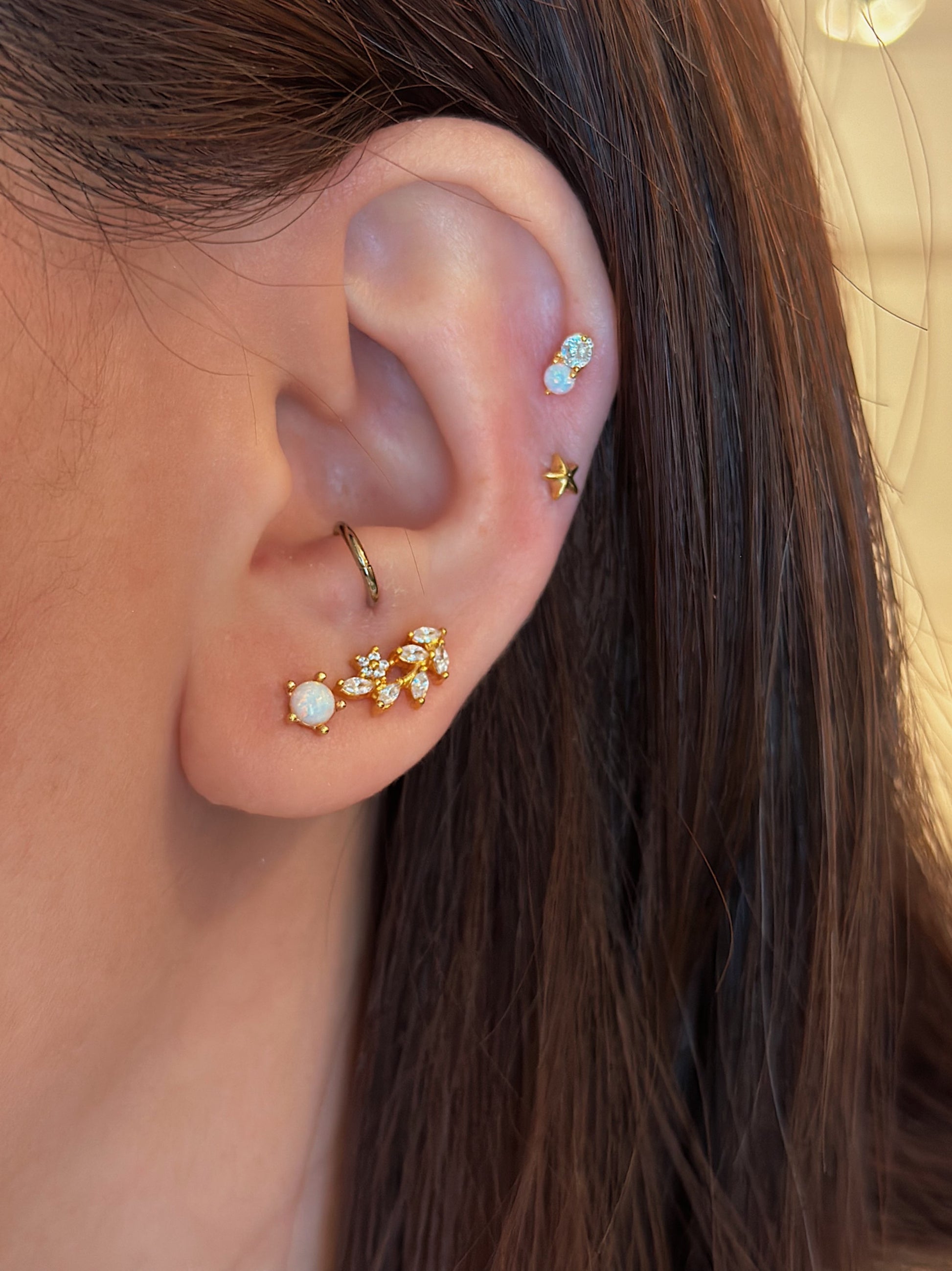 Opal screw ball end piercing