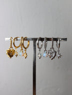 Opal cz S925 hinged hoop earrings