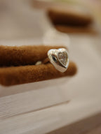 Heart cz 925 silver stud piercing (1pc)