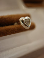 Heart cz 925 silver stud piercing (1pc)
