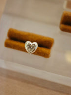 Heart cz 925 silver stud piercing (1pc)