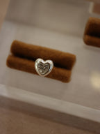 Heart cz 925 silver stud piercing (1pc)