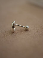 Heart cz 925 silver stud piercing (1pc)
