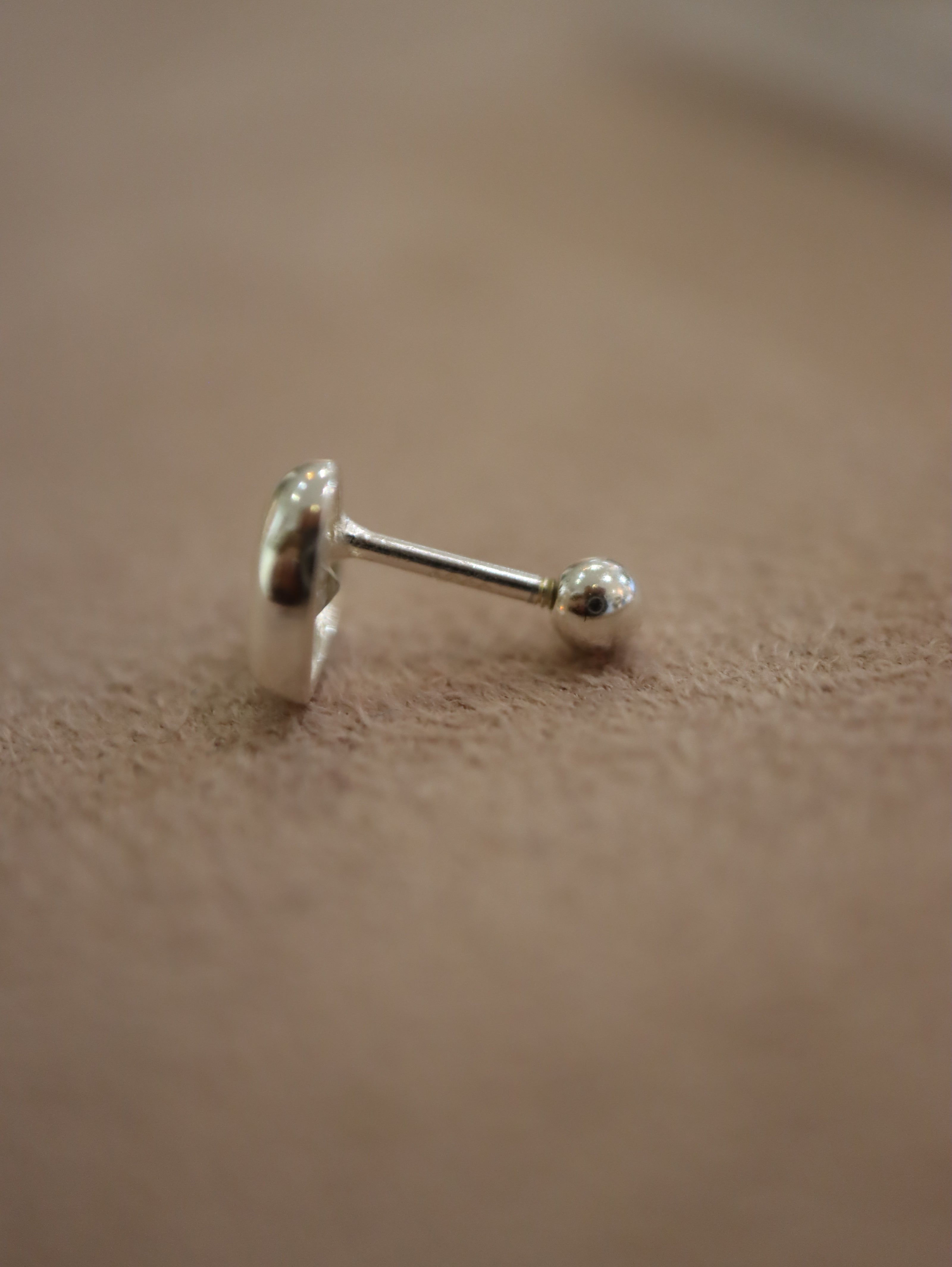 Heart cz 925 silver stud piercing (1pc)