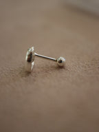 Heart cz 925 silver stud piercing (1pc)