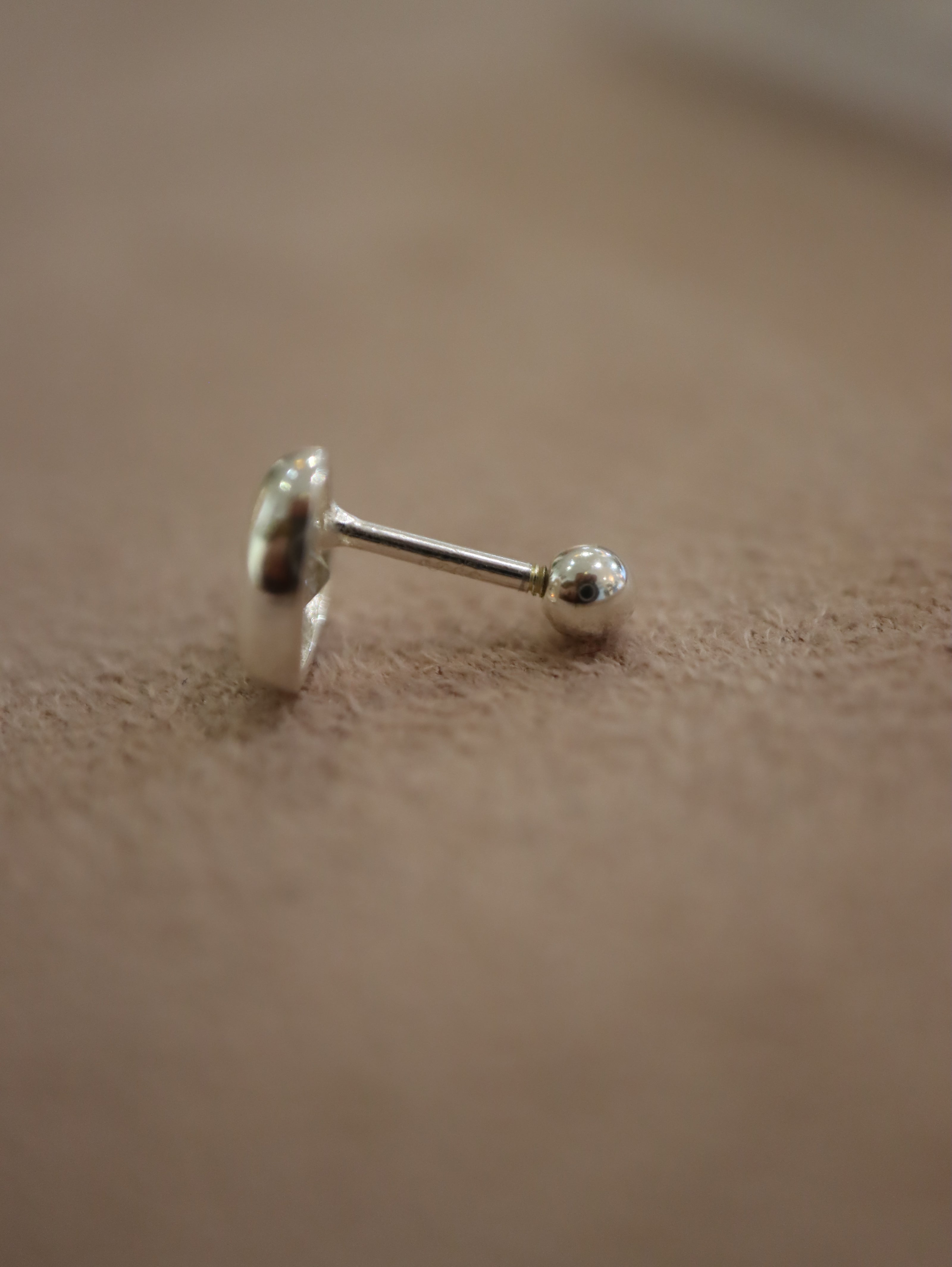 Heart cz 925 silver stud piercing (1pc)
