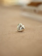 Heart cz 925 silver stud piercing (1pc)