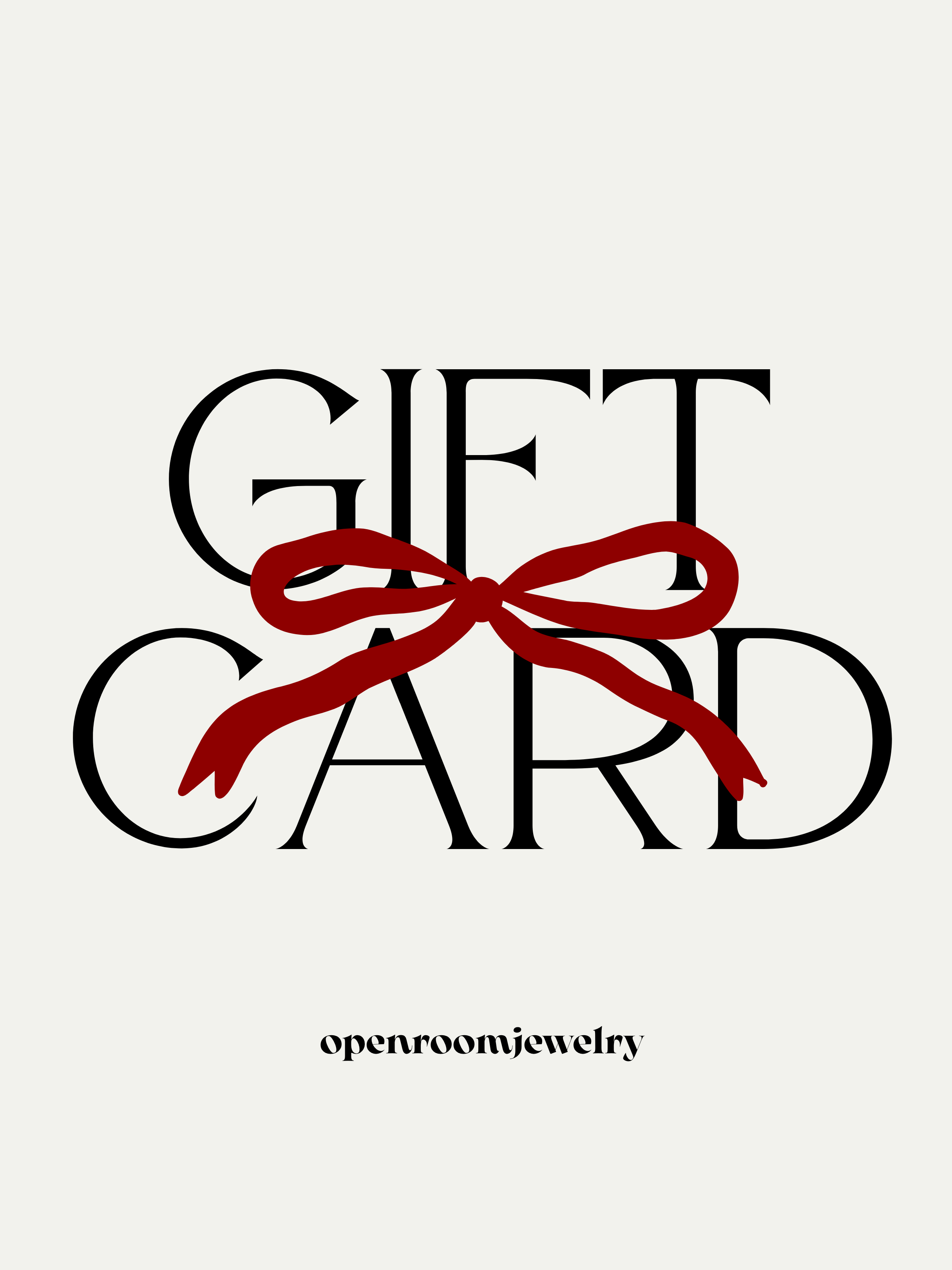 OPENROOM JEWELRY GIFT CARD